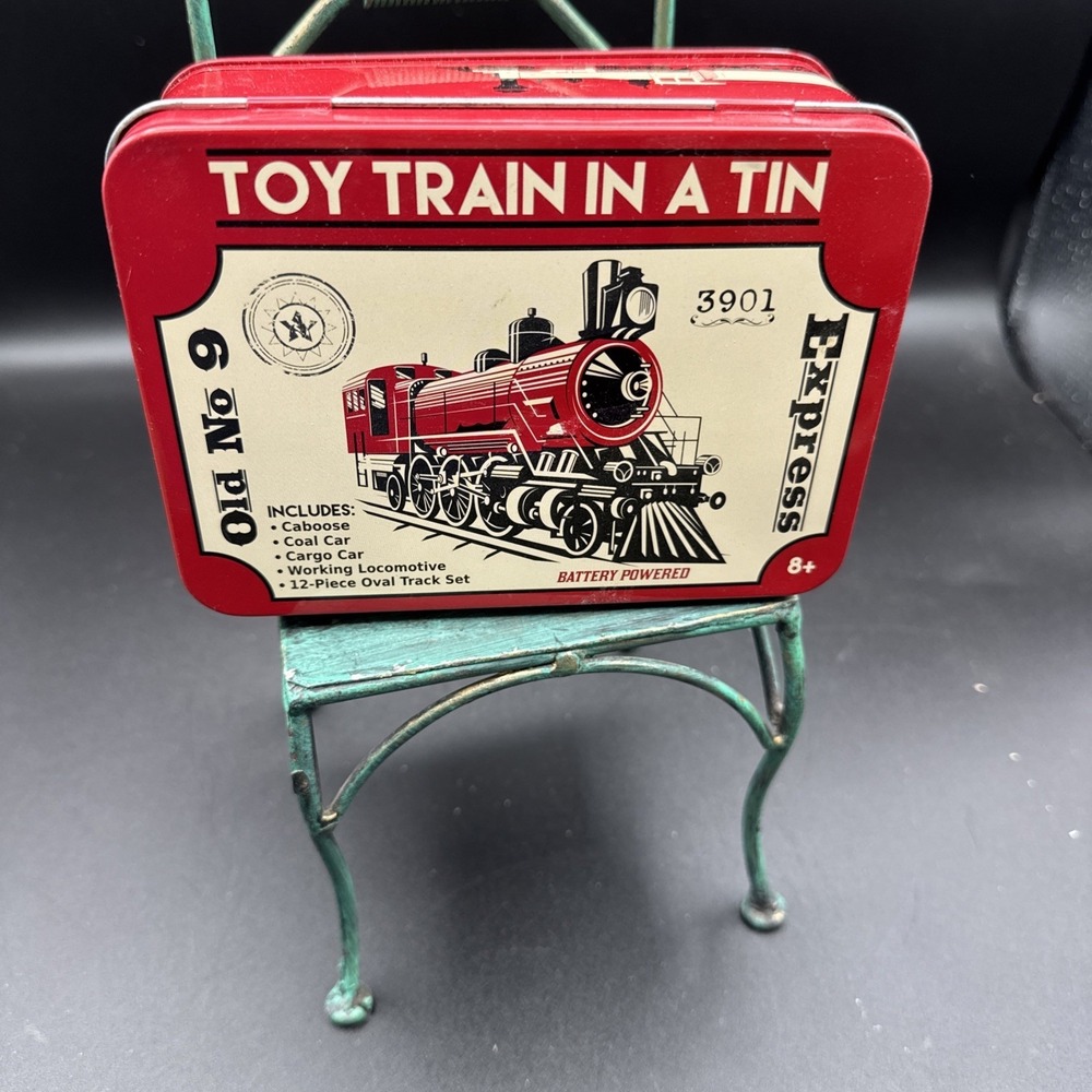 Train In A Tin Red Old No. 9 Express Locomotive Westminster Mini Set